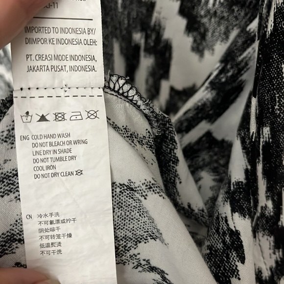 Cotton On Black White Oversized Kimono Top Small Beach Pool coverup - Picture 9 of 13